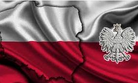 Piekna polska flaga z orlem