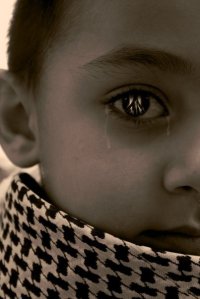 Tears of palestinian child