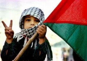 Victorious Palestinian boy