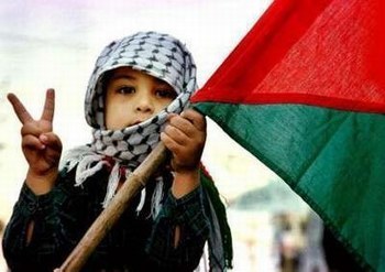 Victorious Palestinian boy