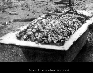 Ashes of burnt Warsaw citizens