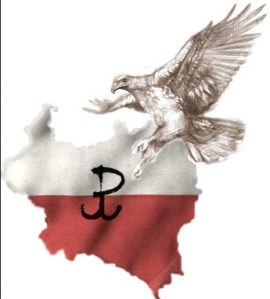 Bialy Orzel na polska mapa