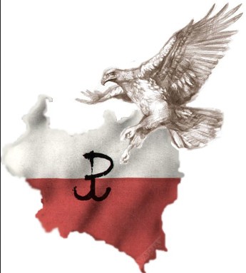 Bialy Orzel na polska mapa