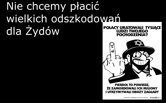 Nie chcemy placic wielkich odszkodowan dla zydow