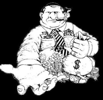 Zydowski lichwiarz wyciaga lape