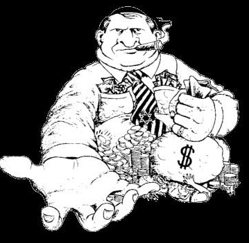 Zydowski lichwiarz wyciaga lape