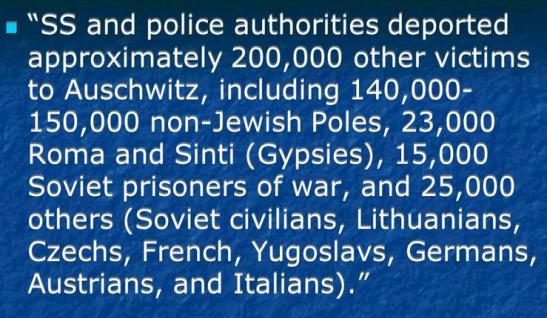 Number of ethnic Poles & Auschwitz