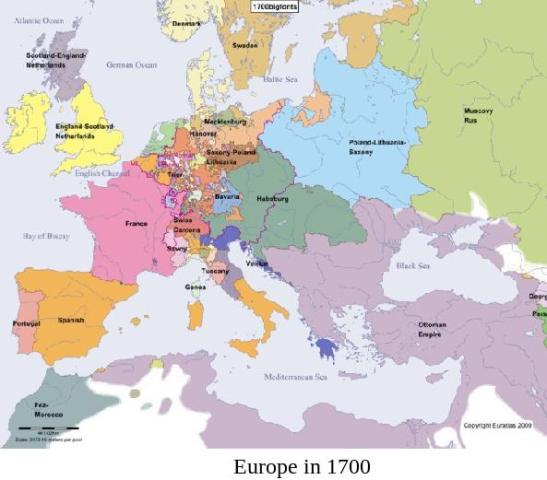 Map of Europe 1700