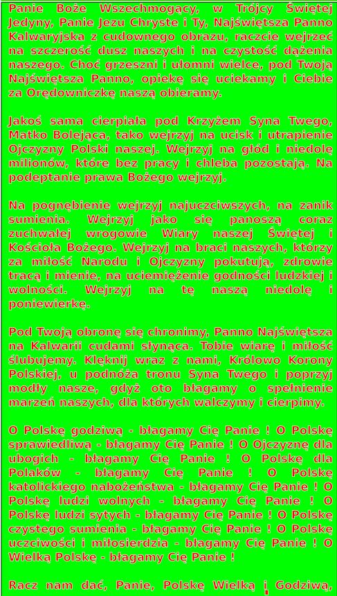 Modlitwa o Wielka Polske