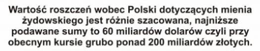 Wartosc roszczen wobec Polski