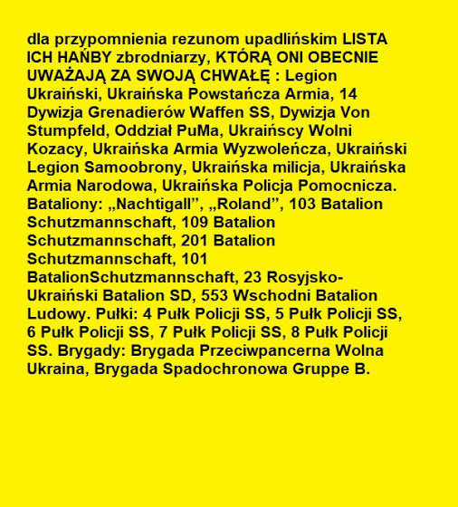 LISTA UPADLINSKIEJ ARMII ZBRODNICZEJ