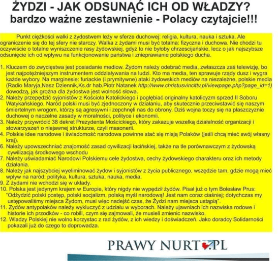 Jak odsunac zydow od wladzy