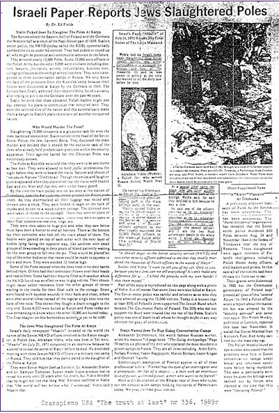 Jews slaughtered Poles in Katyn