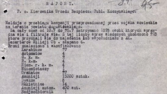 Raport sowiecki oblawy Aug