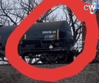 Wagon z napisem Covid-19